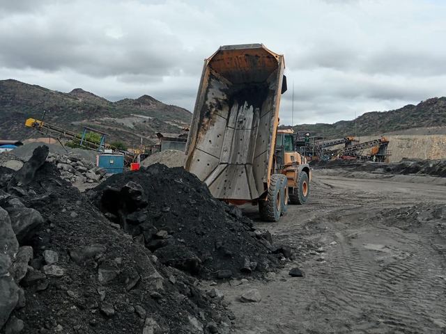 Mine truck at site